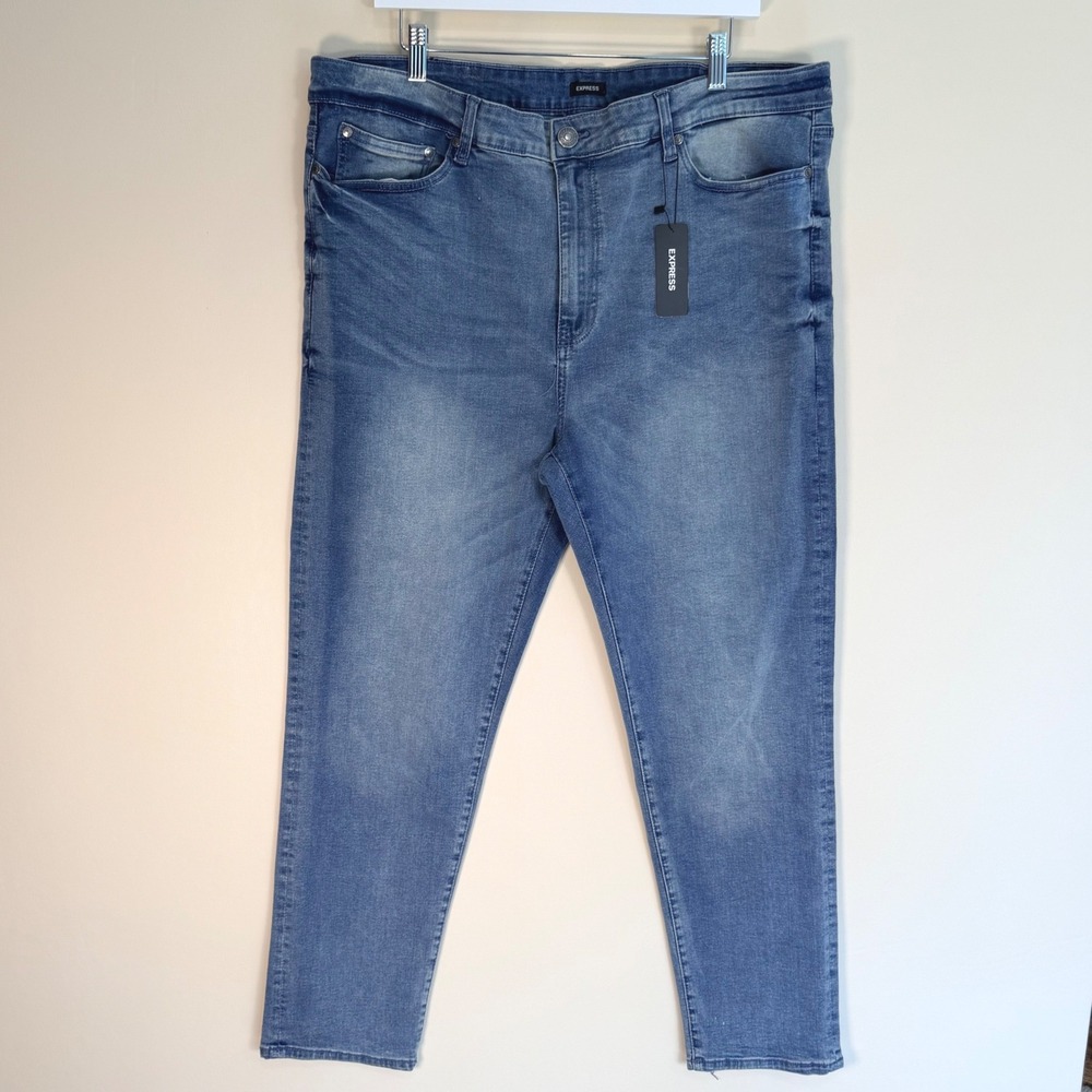 Express Athletic Slim Jeans Mens 38X30 Chester Wash Blue Denim MEX403MM3 NWT